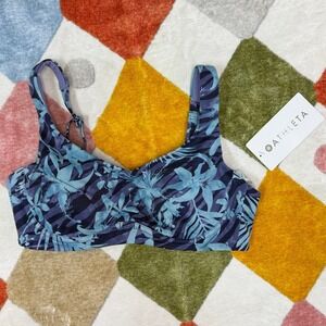 Athleta Bondi Bra Cup Printed Bikini Top Purple Blue Floral 36B/C 657716-00-2